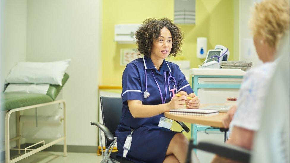 Nurse with patient