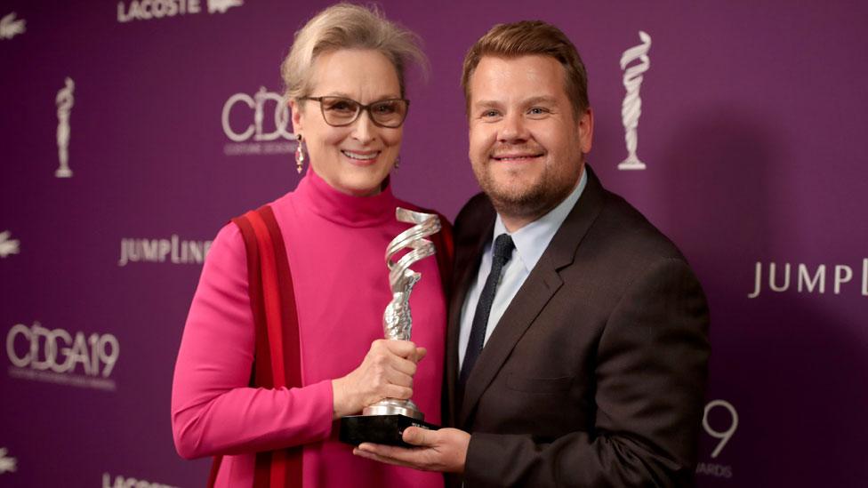 Meryl Streep with James Corden