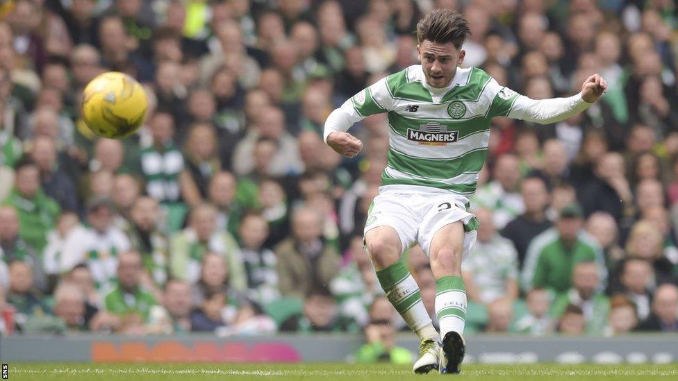 Patrick Roberts scores for Celtic against Aberdeen