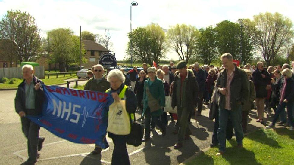 Protesters in Huntingdon