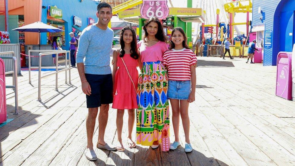 Rishi Sunak, Akshata Murty and their two daughters