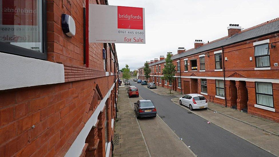 terraced houses in street