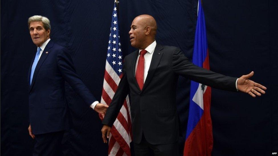 John Kerry and Michel Martelly