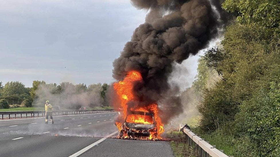 M40 car fire