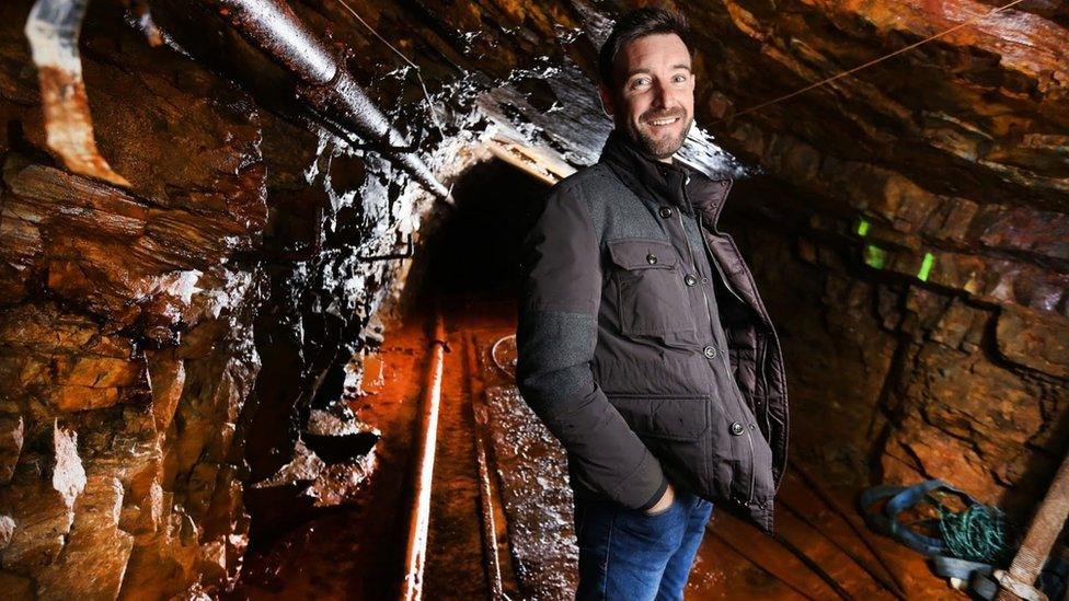 Ben Roberts inside the mine