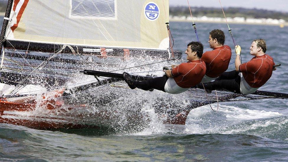 Team Pica, including Jamie Mears, sailing