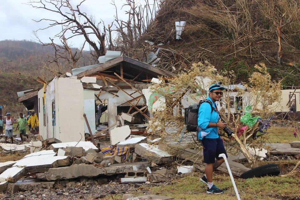 Handout photo taken on 23 February, 2016 and obtained on 24 February, shows damage on Koro Island as aid arrives and the clean-up starts after the most powerful cyclone in Fiji's history battered the Pacific island nation