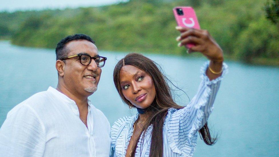 Kenyan Tourism Minister Najib Balala and Naomi Campbell