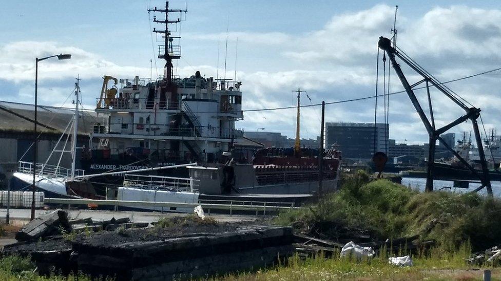 The Alexander Tvardovskiy in the Port of Leith