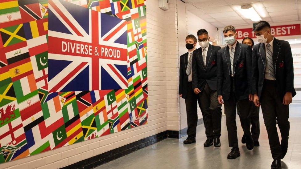 Students at an academy school in Yorkshire wearing masks in communal areas