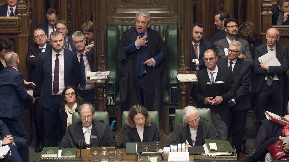 Speaker John Bercow (centre) in the Commons