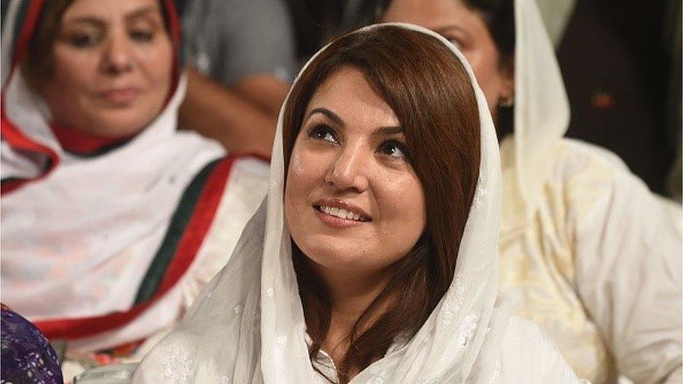 Reham Khan, wife of Pakistani opposition leader Imran Khan is pictured during his husband's campaigReham Khan and Imran Khan were married earlier this year n meeting ahead of the by-election for NA-122 (a constituency for the National Assembly of Pakistan) to be held on October 11 in Lahore on October 4, 2015