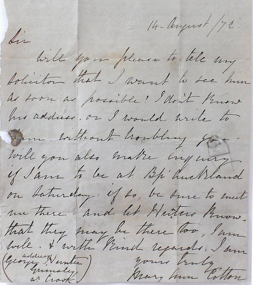 Letter from Mary Ann Cotton