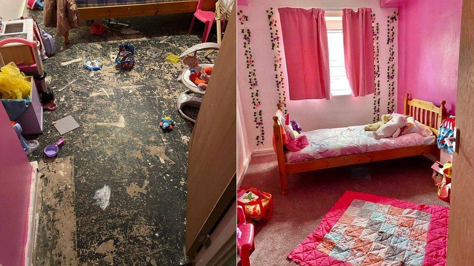 Girl's bedroom before and after Zarach help