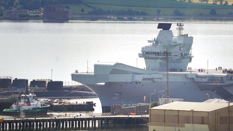 HMS Prince of Wales at Rosyth dockyard