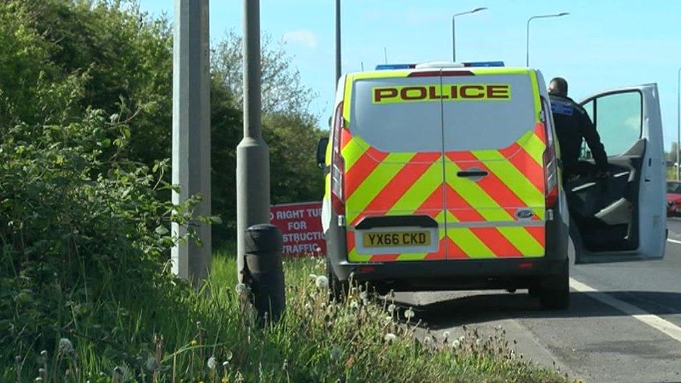 Police van in New Waltham