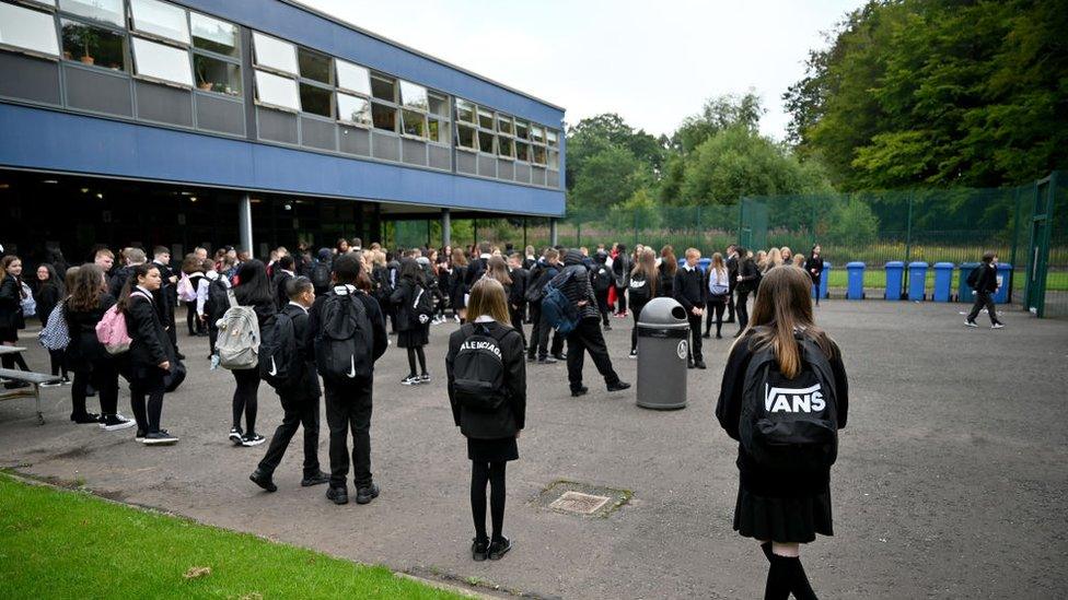 Pupils return to St Paul's High School for the first time since the start of the coronavirus lockdown nearly five months ago