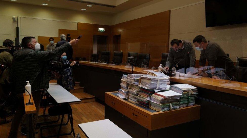 Image shows the courtroom in Nice