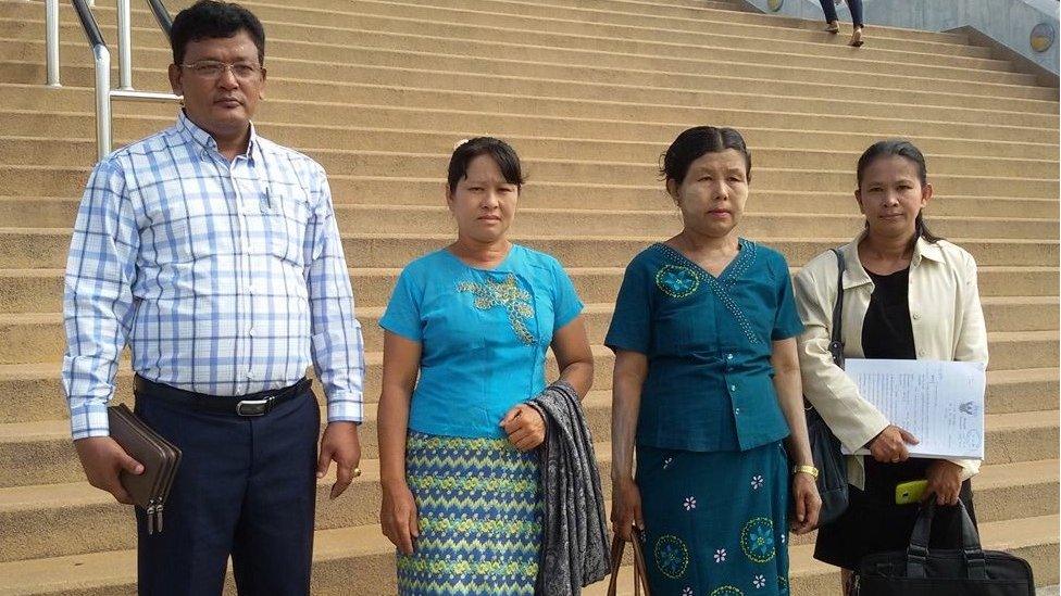 May Thein and Phyu Shwe Nu, the mothers of the Zaw Lin and Win Zaw Tun