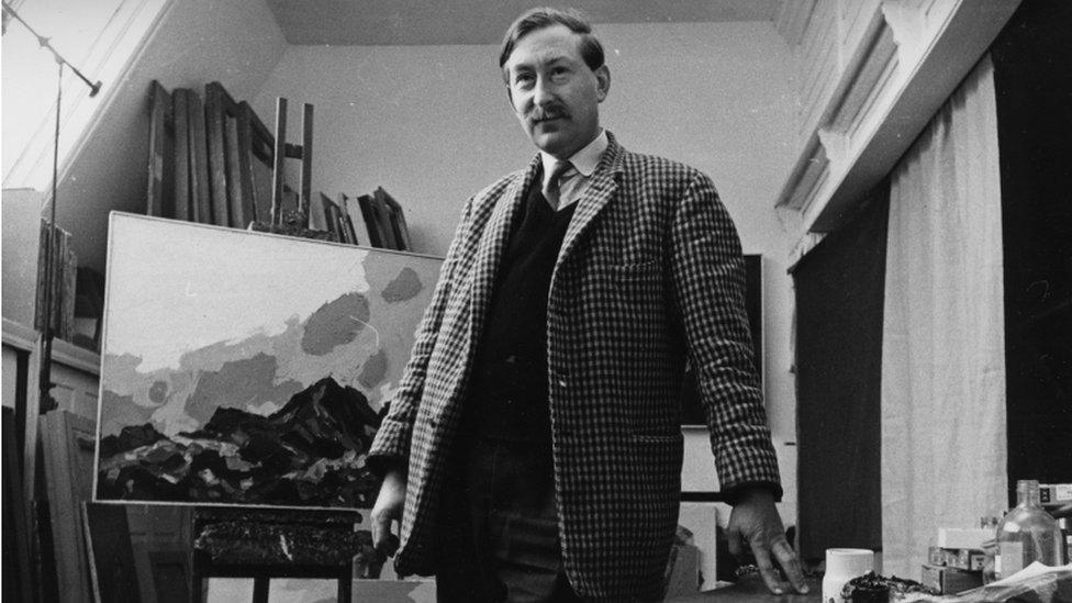 Sir Kyffin Williams in his studio