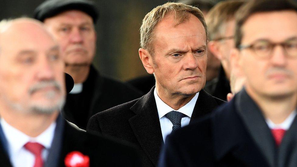 European Council President Donald Tusk during an event in Warsaw, Poland