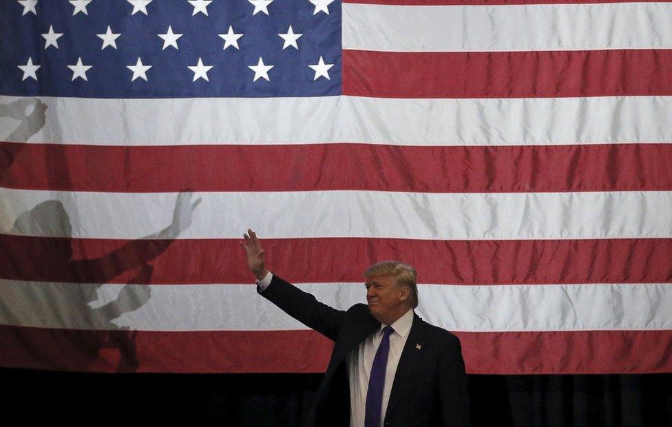 US Republican presidential candidate Donald Trump at a campaign rally in Las Vegas