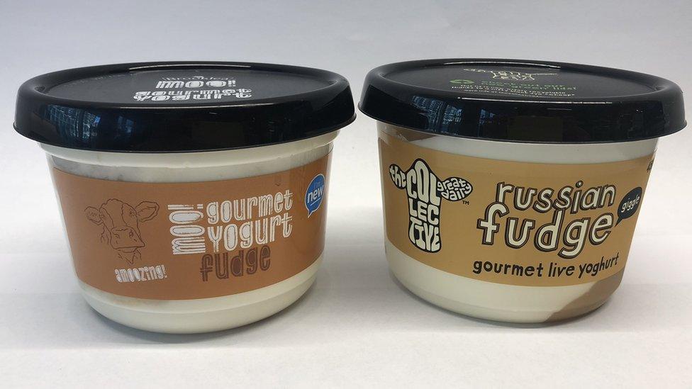 Aldi's yoghurt next to The Collective's product