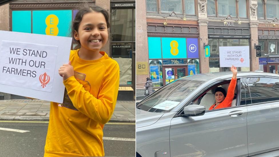 Harinder's daughter, 9, and his wife Rupinder