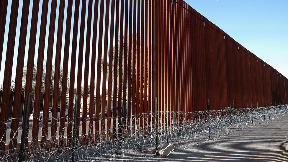 Border fence in California