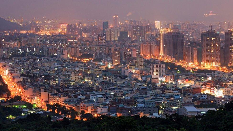 The Kaohsiung skyline at dawn