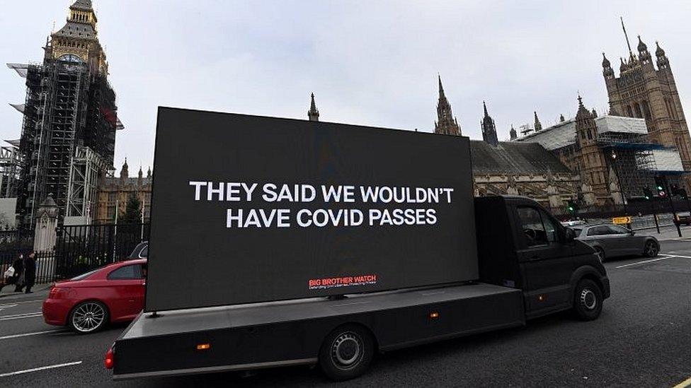 Anti-Covid pass placard