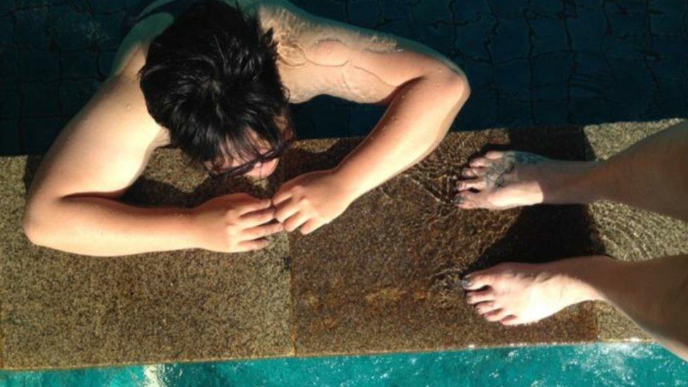 Woman in swimming pool