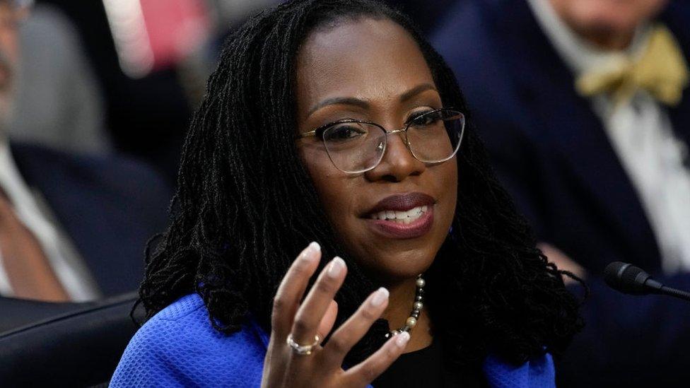 Supreme Court nominee Judge Ketanji Brown Jackson testifies during her confirmation hearing before the Senate Judiciary Committee