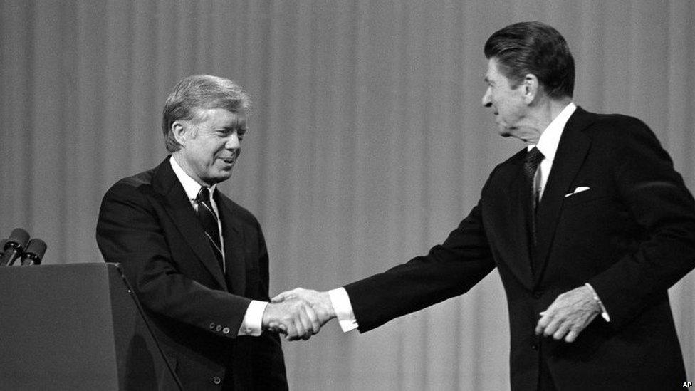 Jimmy Carter and Ronald Reagan