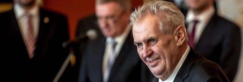 Milos Zeman at Prague Castle 13 December 2017