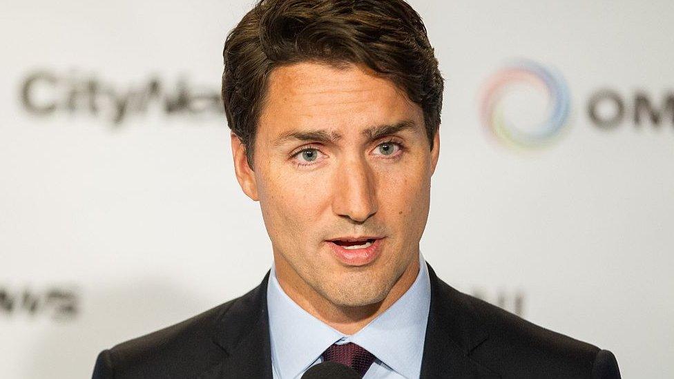 Liberal leader Justin Trudeau speaks to reporters during a press conference