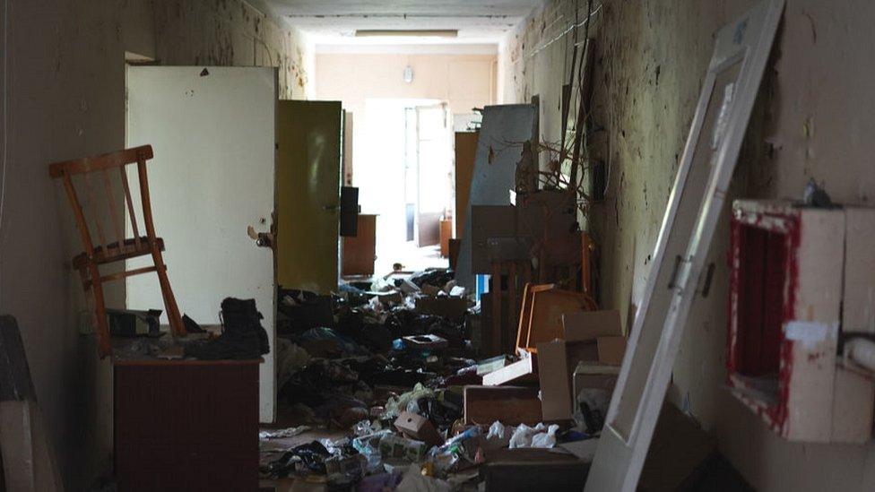 Wreckage left behind by Russian troops at Chernobyl, 28 May 22