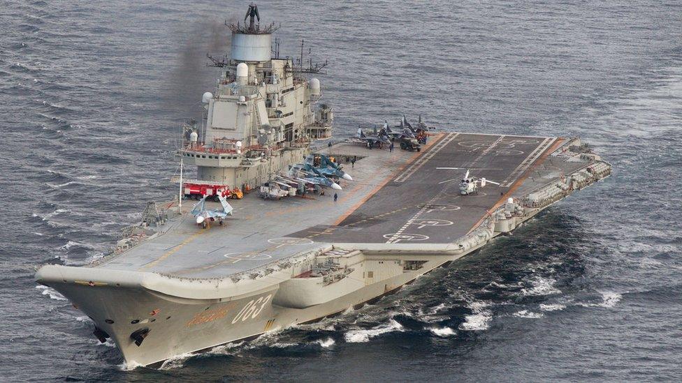 Admiral Kuznetsov off Norway, 17 Oct 16