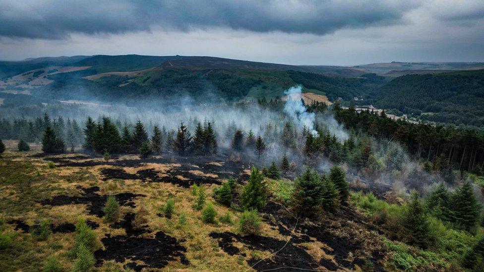 Fire on Win Hill Edge