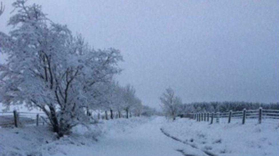 Snowy landscape in the Scottish Borders