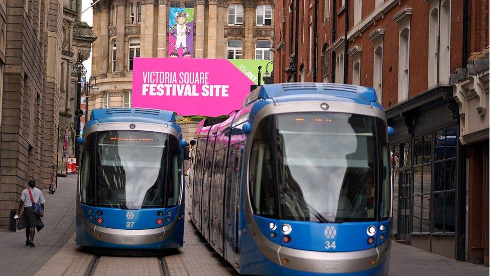 Trams in Birmingham city centre