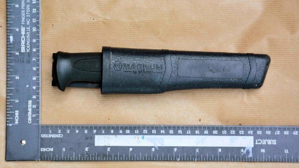 Knife used by Matthew Daley