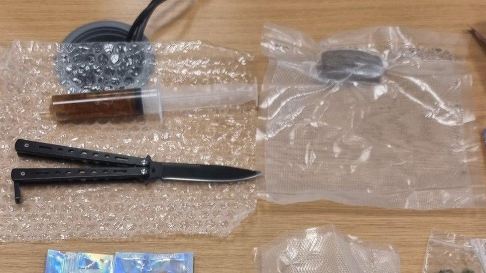 Drugs intercepted at the Werrington sorting office in Peterborough