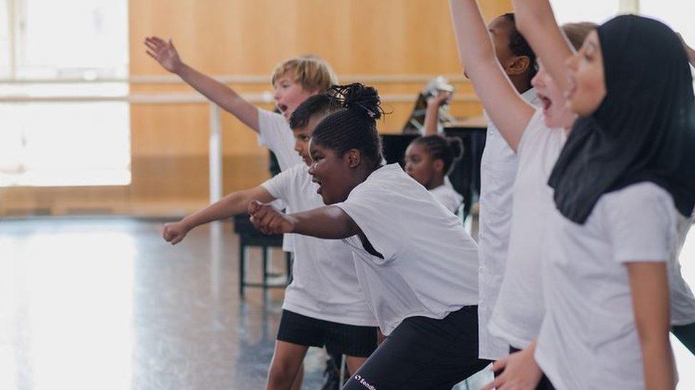 Youngsters taking part in sing school