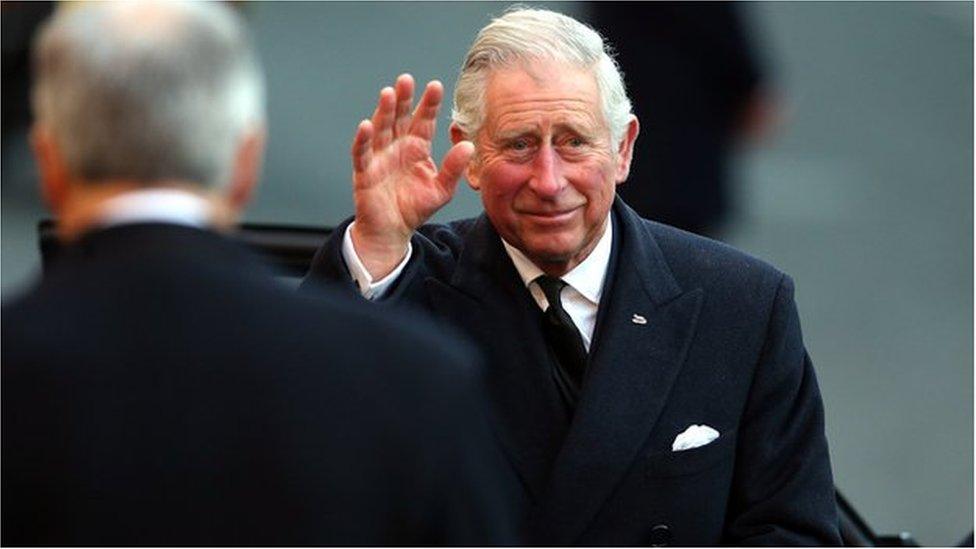 Prince Charles arrives at the memorial service.