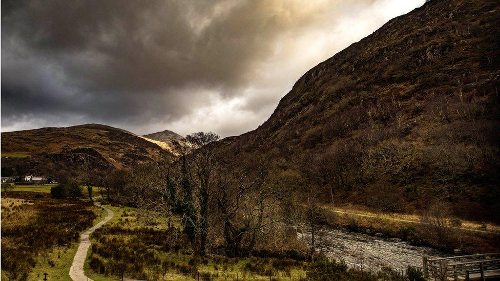 Moody view of Nantmor, near Beddgelert in Gwynedd