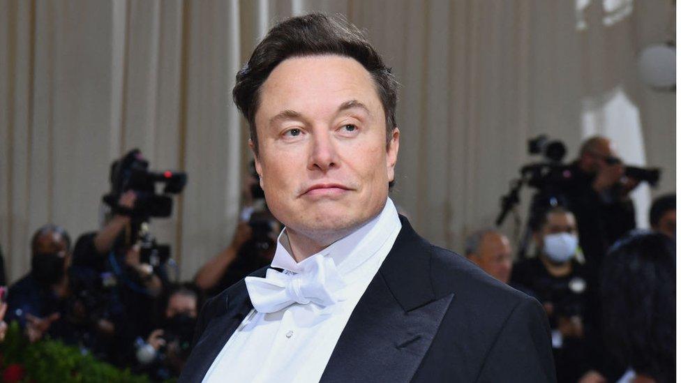 Elon Musk arrives for the 2022 Met Gala at the Metropolitan Museum of Art on May 2, 2022, in New York.