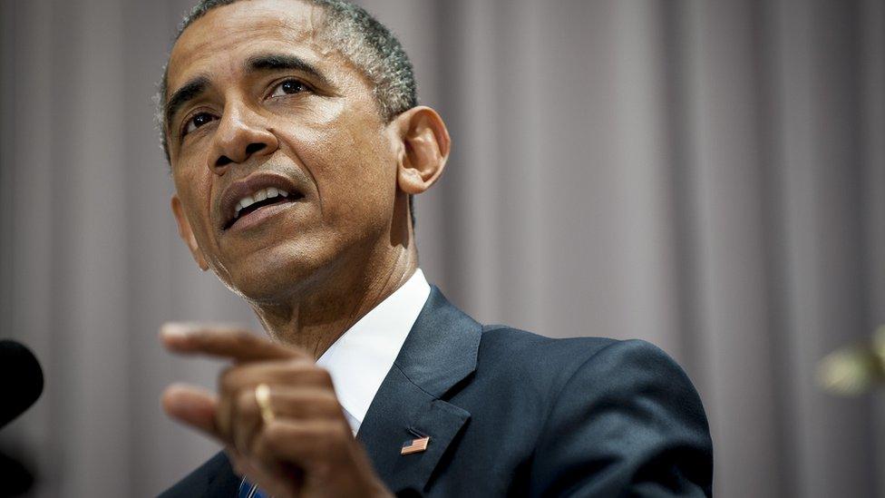 President Barack Obama addresses American University's School of International Service in Washington, District of Columbia, U.S., on Wednesday, Aug. 5, 2015