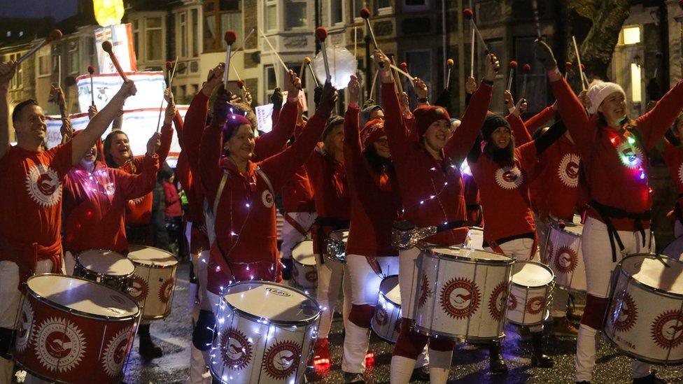 Bristol Samba Band at the Bedminster Winter Lantern Parade