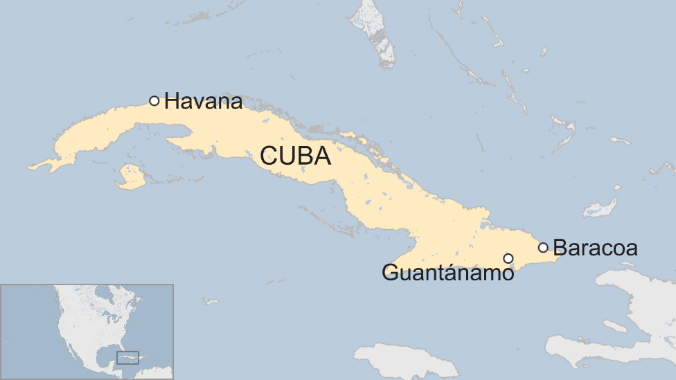 Map of where the accident took place in Cuba